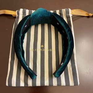 Lele Sadoughi Forest Green Velvet Headband